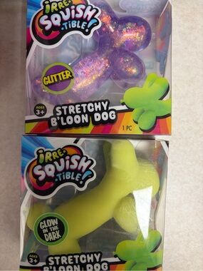 Irre wSquishable Stretchy B'loon Dog Set — Purple Glitter + Neon Green